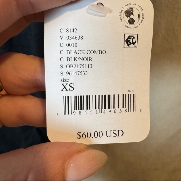 Free People Black Combo 3/4 Wide Sleeve Oversize Tee‎ Tunic NWT New - Picture 2 of 8